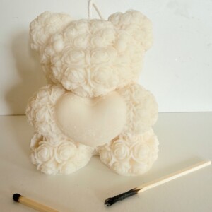 Rozenkaars beer met hartje XXL