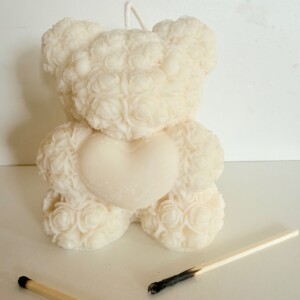 Rozenkaars beer met hartje XXL