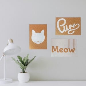 Set van 3 Cat Purr Meow katten posters A4