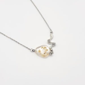 Sierlijke Ketting met Steen Gevuld met Echt Gipskruid (The Classics)