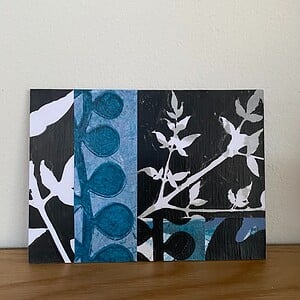 Unieke natuurcollage op hout
