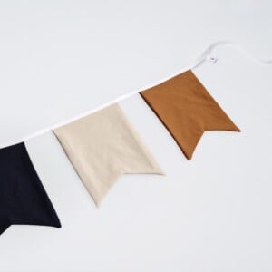 Vlaggenlijn Earth & Sky | Blauw / (roest) Bruin / Terracotta / Beige slinger met vaandel vlaggetjes gemaakt van stof