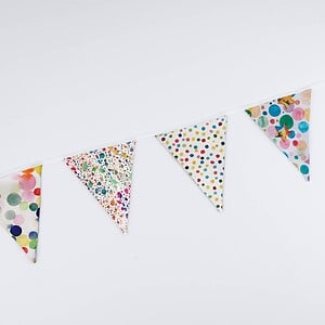 Vlaggenlijn Splatter of Colors | Kleurrijke slinger met vlaggetjes gemaakt van stof