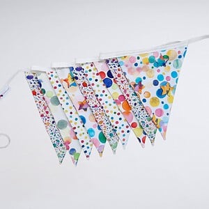 Vlaggenlijn Splatter of Colors | Kleurrijke slinger met vlaggetjes gemaakt van stof
