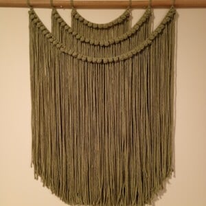 Wanddecoratie Macramé mint groen