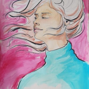 windy day portret A3 print