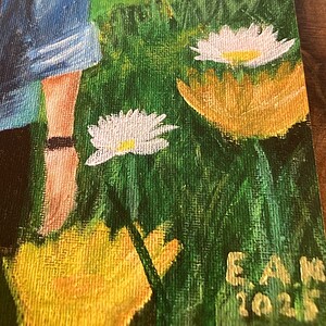 Woman in the Mountains – Bergbloei A4 kunstposter met bergen en bloemen