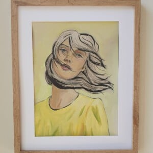 yellow. Print van vrouwenportret