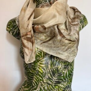 Zijden sjaal met ecoprint