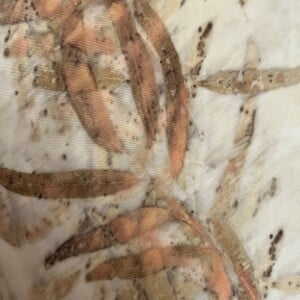 Zijden sjaal met ecoprint