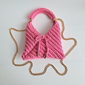 Gehaakte crossbody tas | Barbie roze