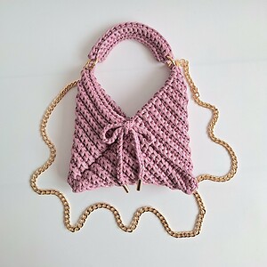 Gehaakte crossbody tas | Glitter lila