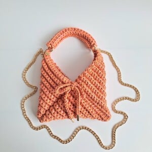 Gehaakte crossbody tas | Glitter oranje