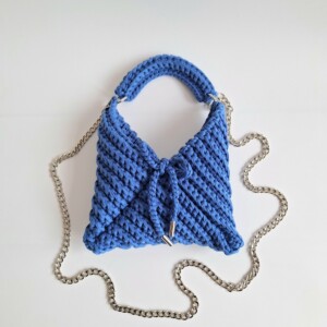 Gehaakte crossbody tas | Kobaltblauw