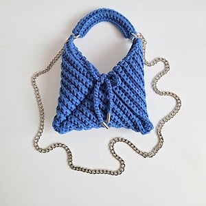 Gehaakte crossbody tas | Kobaltblauw
