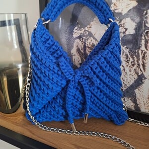 Gehaakte crossbody tas | Kobaltblauw