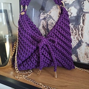 Gehaakte crossbody tas | Paars