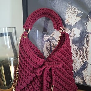 Gehaakte crossbody tas | Wijnrood