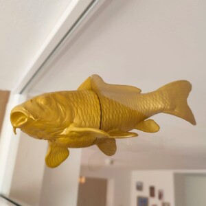 Golden Koi fish window art