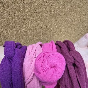 Haarband mousseline met draad | bordeaux | paars | handgemaakt | vormbaar | meerdere draagwijzen