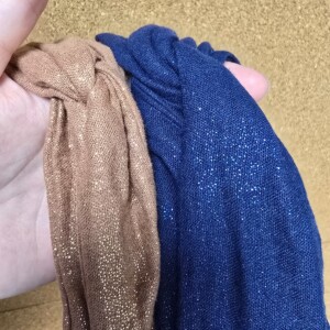 Haarband mousseline met draad | cognac | marine | handgemaakt | vormbaar | meerdere draagwijzen