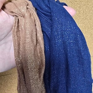 Haarband mousseline met draad | cognac | marine | handgemaakt | vormbaar | meerdere draagwijzen