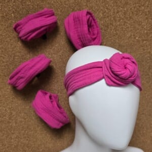 Haarband mousseline met draad | fuchsia | roze | handgemaakt | vormbaar | meerdere draagwijzen