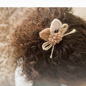 Haarclip bloem wol