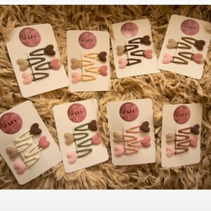 Haarspeld hartjes mini (eerste lokken, mat)