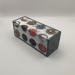 Handgedecoreerd bamboe theekistje “Industrieel”