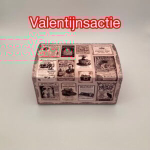 Handgedecoreerde bamboe sieradendoos in vintage stijl - roze