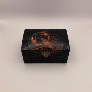 Handgedecoreerde bamboe sieradendoos met het sterrenbeeld Kreeft