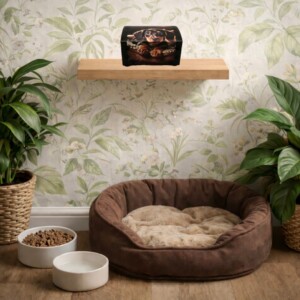 Handgedecoreerde bamboe sieradendoos ‘The Happy Puppy’’