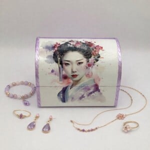 Handgedecoreerde houten sieradendoos ‘Whispers of Elegance’