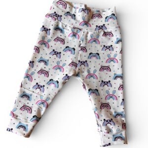 Handgemaakt baby broekje regenboog