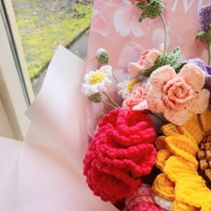 Handgemaakt Gehaakt Zonnebloemboeket – Kleurrijk & Uniek