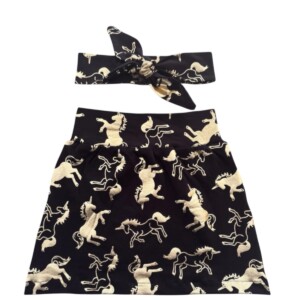 Handgemaakt rokje met bijpassende haarband unicorn