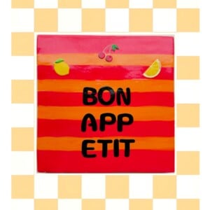 Handgemaakt tegeltje bon app etit — uniek, lief en heerlijk imperfect 😍