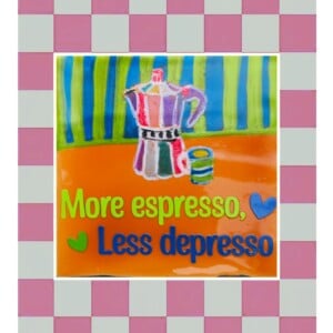 Handgemaakt tegeltje - espresso