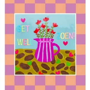 Handgemaakt tegeltje - get wel zoen