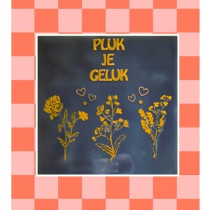 Handgemaakt tegeltje - pluk geluk