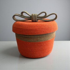 Handgemaakte Opbergmand met Deksel Ø24 cm