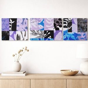 Houten kaart met monotype collage