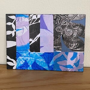 Houten plantencollage kaart