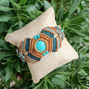 Isy – Boho chic armband met turquoise steen