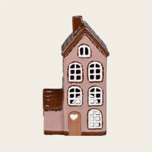 Keramieken Huisje Bruin met Zijhuis