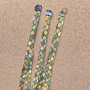 Keycord vlak | handgemaakt | geel, zwart | print | Atelier 904