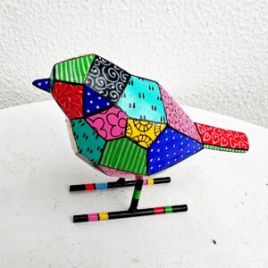 Kleine Vogel - Handgeschilderd Kleurrijk Beeldje