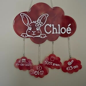 Lieve baby geboortewolk - kraam cadeau - custom