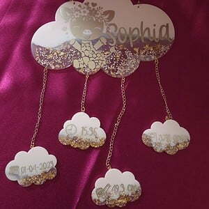Lieve baby geboortewolk - kraam cadeau - custom